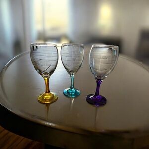 Studio Crystal Amber Stemmed Wine Glasses